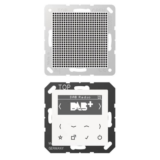 Jung Smart Radio DAB+Set Mono DABA1WW alpinweiß Install.Baumaterial Schaltermat/Geb.Steu Schalter
