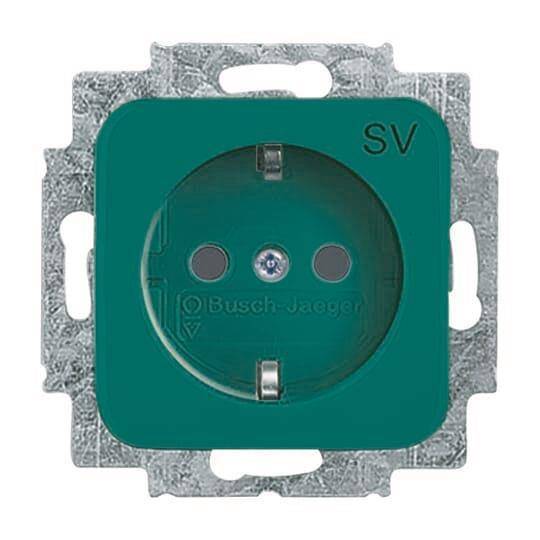 BJ Duro 2000 SI Schuko 20EUC-13-212-103 Kombi SV grün Install.Baumaterial Schaltermat/Geb.Steu