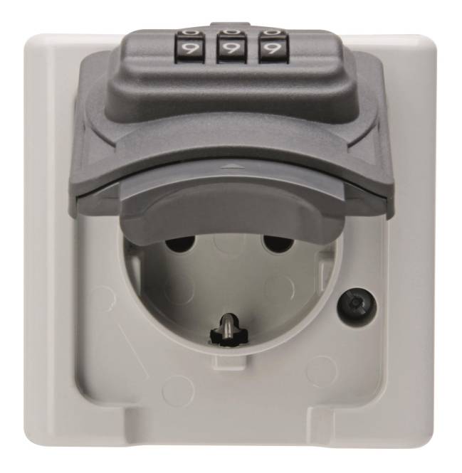 Kopp APWG Blue Electric 109856007 Schuko mit Zahlenschloss grau Install.Baumaterial Schalter