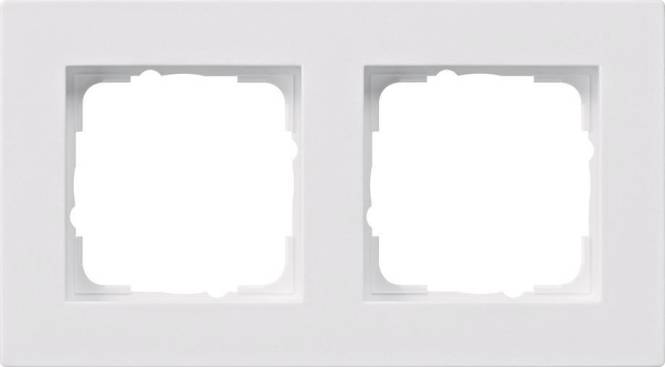 GIRA 0212225 Abdeckrahmen 2fach flach E2 Reinweiß seidenmatt Install.Baumaterial Schalter