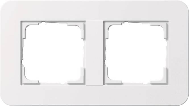 GIRA 0212410 Abdeckrahmen 2fach E3 Reinweiß/Reinweiß glänzend Soft-Touch Install.Baumaterial