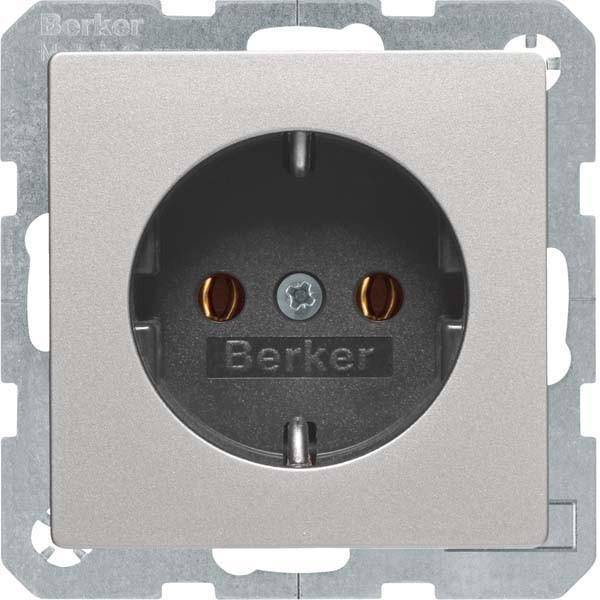 Berker Steckdose SCHUKO alusamt 47436084 Q.1/Q.3/Q.7 Install.Baumaterial Schaltermat/Geb.Steu