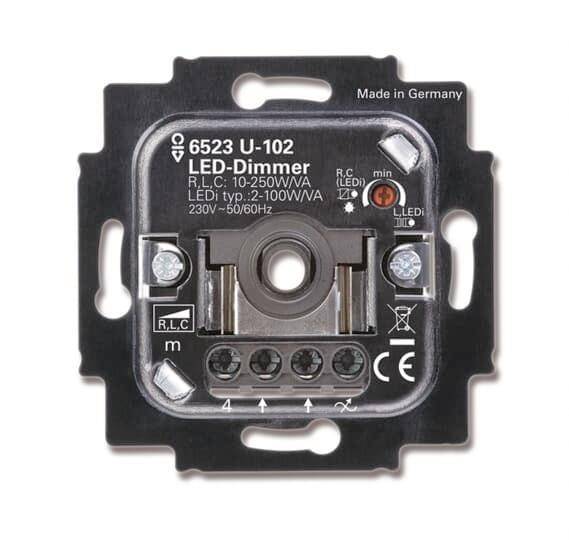 BJ Busch-Dimmer Einsatz UP 6523 U-102 LED universal Drehdimmer 2-100 Watt Install.Baumaterial