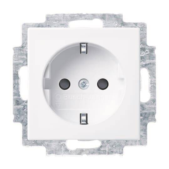 BJ balance SI Steckdosen- 20 EUCB-914 Einsatz mit erh. Ber.-sch. / alpinweiß Install.Baumaterial