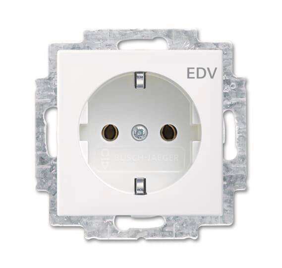 BJ balance SI Schuko Kombi 20 EUC/DV-914 mit Aufdruck EDV alpinweiß Install.Baumaterial Schalter