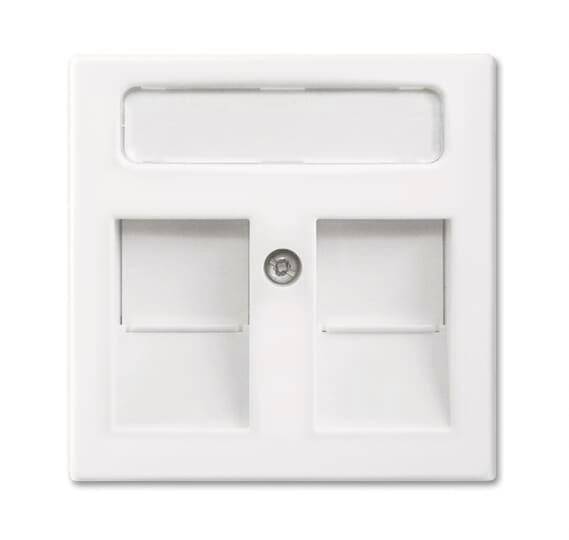 BJ balance SI Abdeckung für 1800-914 2 Modular-Jack-Einsätze alpinweiß Install.Baumaterial