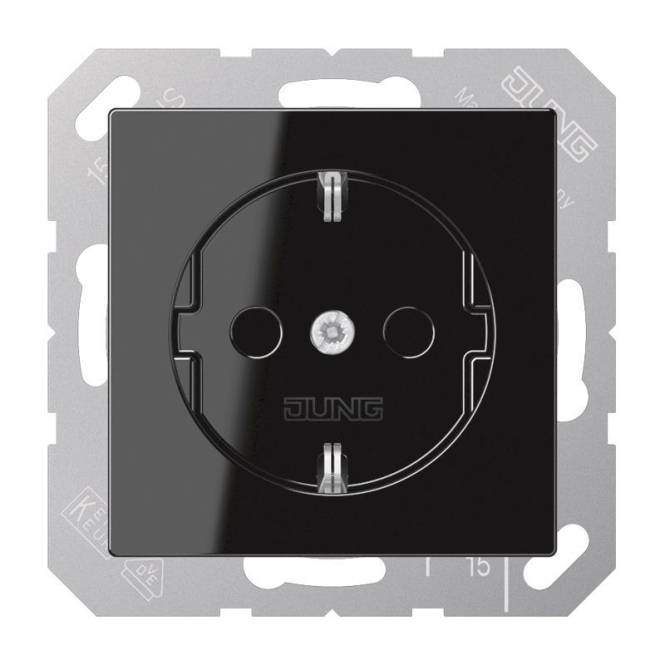 JG SCHUKO Steckdose A1520SW 16A 250V A schwarz Install.Baumaterial Schaltermat/Geb.Steu Schalter