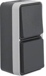 Ber APWG Kombination W.1 47803515 Wechsel + Schuko lichtgrau Install.Baumaterial Schalter