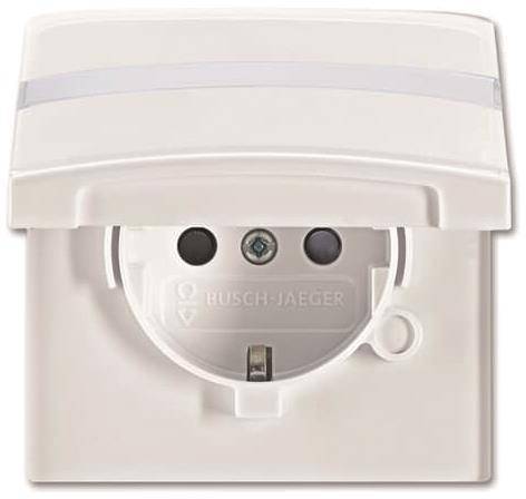 BJ UPWG Allwetter Schuko EUGKBN-34-101 mit Klappdeckel Schriftfeld alpinweiß Install.Baumaterial