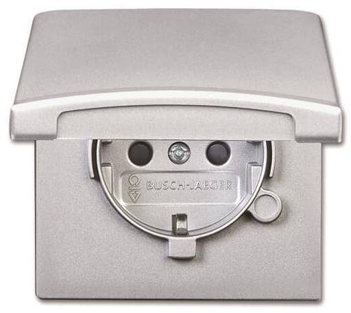BJ Steckdose,Klappdeckel 20 EUGKB-33-101 Allwetter wassergeschützt IP44 alusil Install.Baumaterial