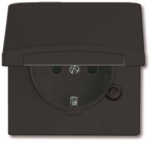 BJ UPWG Allwetter Schuko 20 EUGK-35-101 mit Klappdeckel anthrazit Install.Baumaterial Schalter
