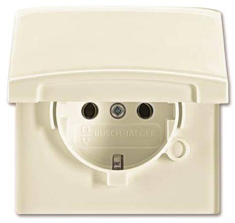BJ Steckdose, Klappdeckel 20 EUGK-32-101 Allwetter wassergeschützt IP44 weiß Install.Baumaterial