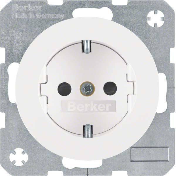 Berker Steckdose SCHUKO R.1/R.3 47232089 erh. Ber.-sch. / polarweiss glänzend Install.Baumaterial