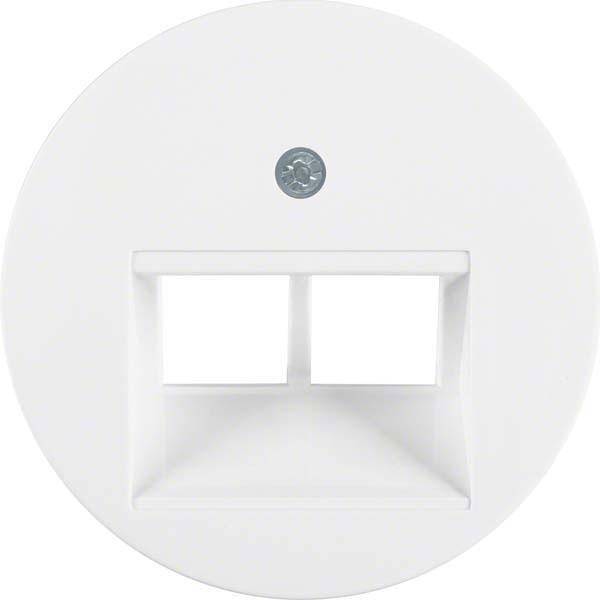 Berker R.1/R.3 Abdeckung UAE/ 14092089 E-DAT 2fach polarweiß glänzend Install.Baumaterial Schalter