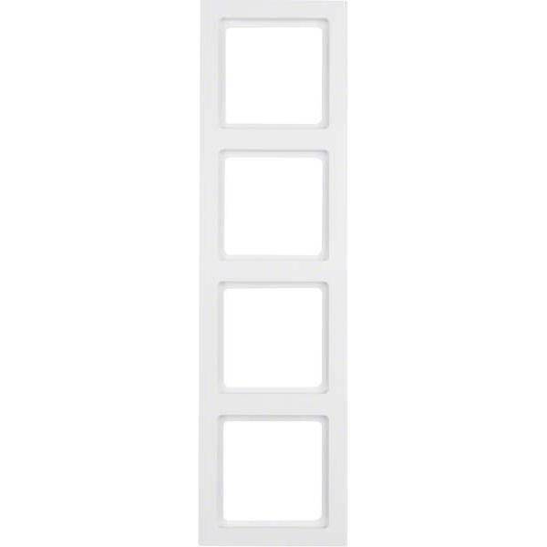 Berker Rahmen Q3 4-fach 10146099 samt polarweiß, Install.Baumaterial Schaltermat/Geb.Steu Schalter