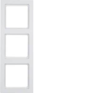 Berker Rahmen Q3 3-fach 10136099 samt polarweiß, Install.Baumaterial Schaltermat/Geb.Steu Schalter