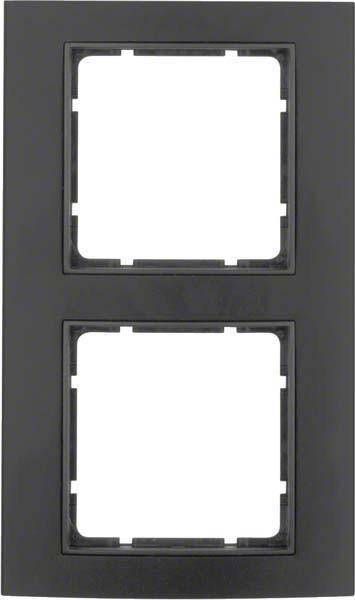Berker Rahmen B.3 Alu, 10123005 schwarz/anthrazit 2fach Install.Baumaterial Schaltermat/Geb.Steu
