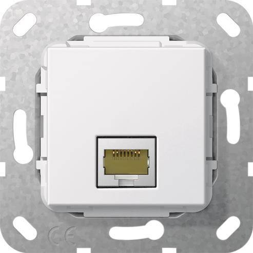 GIRA 569603 Modular Jack RJ45 Cat.6A 10Gbit Einsatz Reinweiß glänzend Install.Baumaterial Schalter