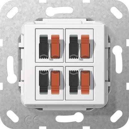 GIRA 569403 Lautsprecheranschluss 4fach Einsatz Reinweiß glänzend Install.Baumaterial Schalter