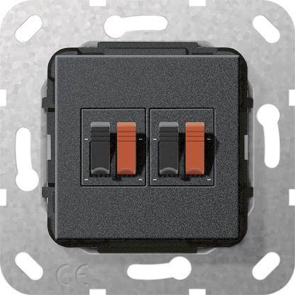 GIRA 569310 Lautsprecheranschluss 2fach Einsatz Schwarz matt Install.Baumaterial Schalter