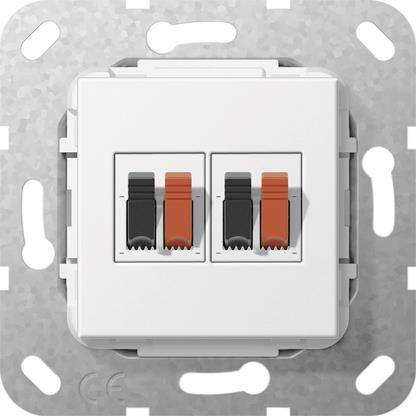 GIRA 569303 Lautsprecheranschluss 2fach Einsatz Reinweiß glänzend Install.Baumaterial Schalter