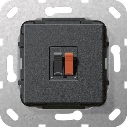 GIRA 569210 Lautsprecheranschluss 1fach Einsatz Schwarz matt Install.Baumaterial Schalter
