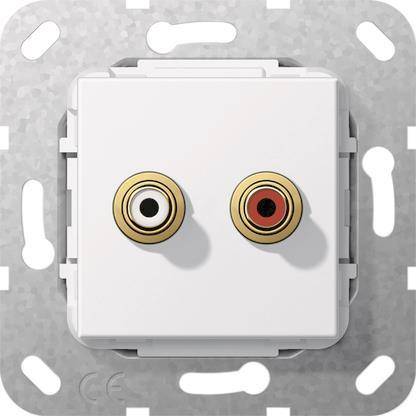 GIRA 563103 Cinch-Audio Kupplung Einsatz Reinweiß glänzend Install.Baumaterial Schalter