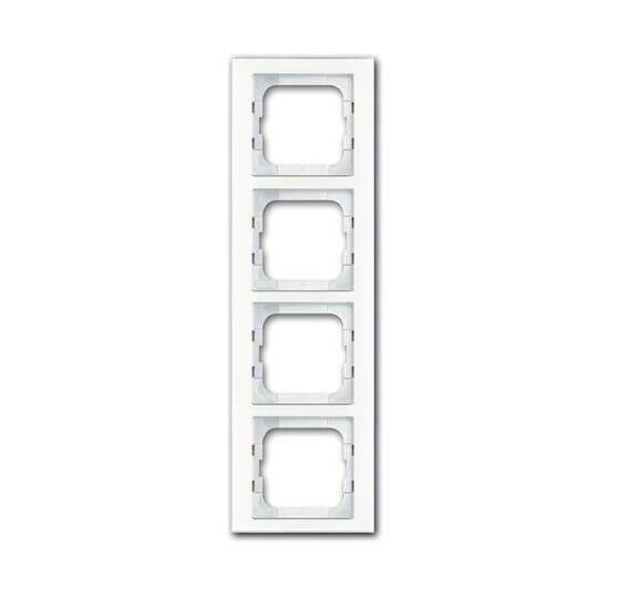BJ Abdeckrahmen, 4-fach 1724-280 Busch-axcent weißglas Install.Baumaterial Schaltermat/Geb.Steu