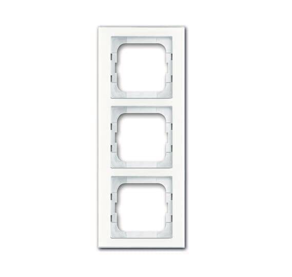 BJ Axcent Rahmen 1723-280 3fach weißglas Install.Baumaterial Schaltermat/Geb.Steu Schalter