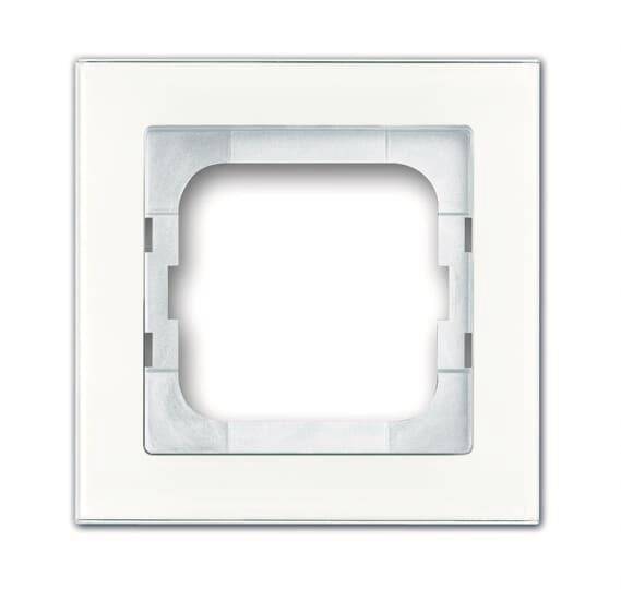 BJ Axcent Rahmen 1721-280 1fach weißglas Install.Baumaterial Schaltermat/Geb.Steu Schalter