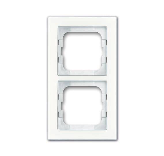 BJ Axcent Rahmen 1722-280 2fach weißglas Install.Baumaterial Schaltermat/Geb.Steu Schalter