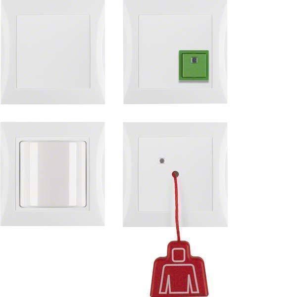 Berker Notruf-Set mit Rahmen 52008989 S.1 polarweiß glänzend Install.Baumaterial