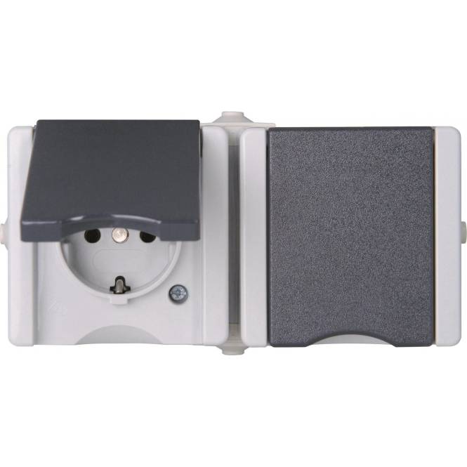 KOPP APWG proAQA Schuko 950656001 2fach grau waagerecht Install.Baumaterial Schaltermat/Geb.Steu