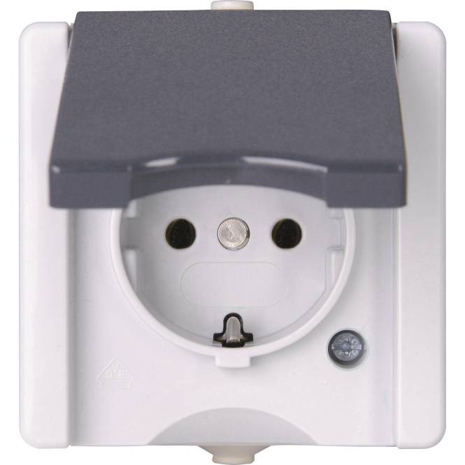 KOPP APWG proAQA Schuko 947456005 1fach grau Install.Baumaterial Schaltermat/Geb.Steu Schalter