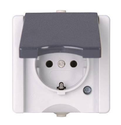 KOPP APWG proAQA Schuko 947456005 1fach grau Install.Baumaterial Schaltermat/Geb.Steu Schalter