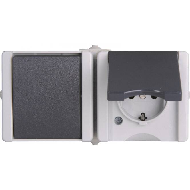 KOPP AP-FR Komb.wgr.o.KiSi 139456006 pAQA hg/dg Install.Baumaterial Schaltermat/Geb.Steu Schalter