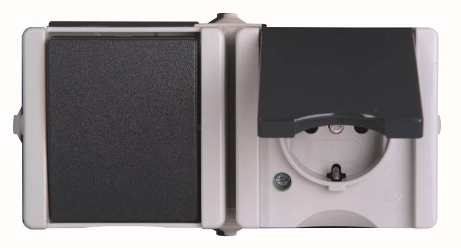 KOPP AP-FR Komb.wgr.o.KiSi 139456006 pAQA hg/dg Install.Baumaterial Schaltermat/Geb.Steu Schalter