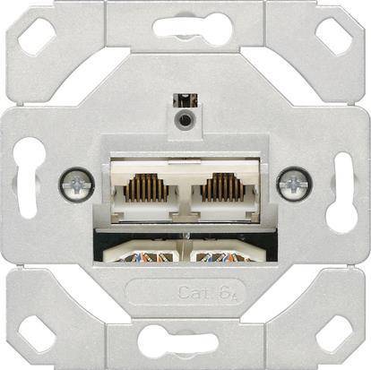 GIRA 245200 Netzwerk Cat.6A 2fach Einsatz Anschlussdose Install.Baumaterial Schaltermat/Geb.Steu