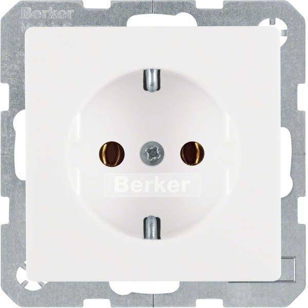BER SCHUKO-Steckdose Berker Q1 41436089 polarweiß, samt Install.Baumaterial Schaltermat/Geb.Steu