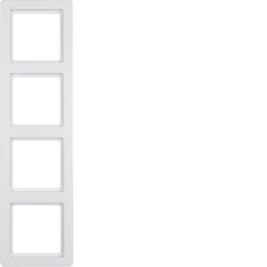 BER Q1 Rahmen 10146089 4fach polarweiss samt Install.Baumaterial Schaltermat/Geb.Steu Schalter