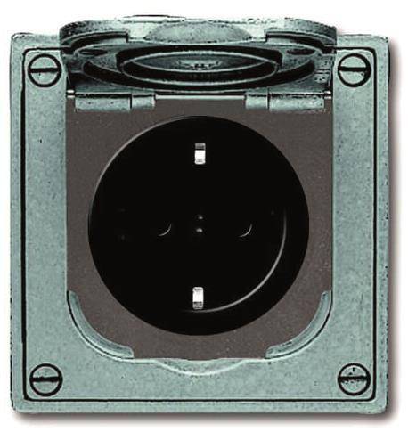 BJ UPWG Aluminium Schuko 20 EFDB2 für Wandeinbau mit 2 Einführungen M20 Install.Baumaterial