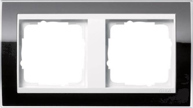 GIRA 0212733 Abdeckrahmen 2fach Zwischen rahmen RW gl. Event Klar Schwarz Install.Baumaterial