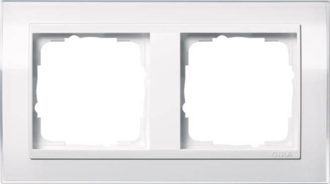 GIRA 0212723 Abdeckrahmen 2fach Zwischen rahmen RW gl. Event Klar Weiß Install.Baumaterial Schalter