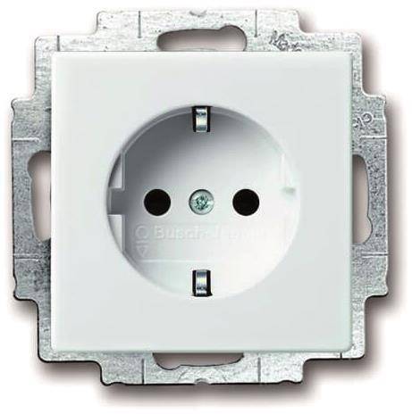 BJ solo Schuko Kombi mit 20 EUCBLI-84 LED-Beleuchtung davos/ studioweiss Install.Baumaterial