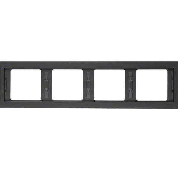 BER K.1/K.5Rahmen anthrazit 13837006 matt lackiert 4fach waagerecht Install.Baumaterial Schalter