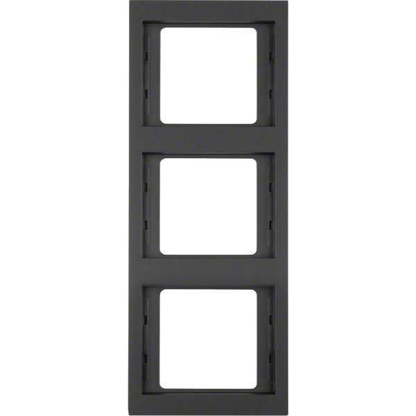 BER K1 Rahmen 13337006 3fach anthrazit matt senkrecht Install.Baumaterial Schaltermat/Geb.Steu