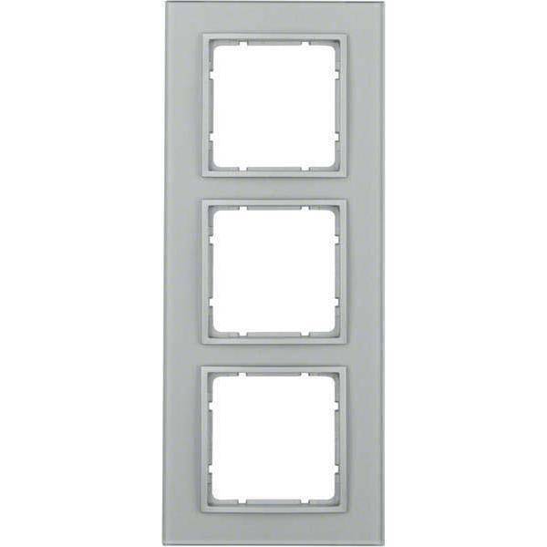 BER B7 Rahmen 10136414 3fach Aluminium Glas Install.Baumaterial Schaltermat/Geb.Steu Schalter