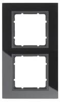 BER B7 Rahmen 10126616 2fach Glas schwarz Install.Baumaterial Schaltermat/Geb.Steu Schalter