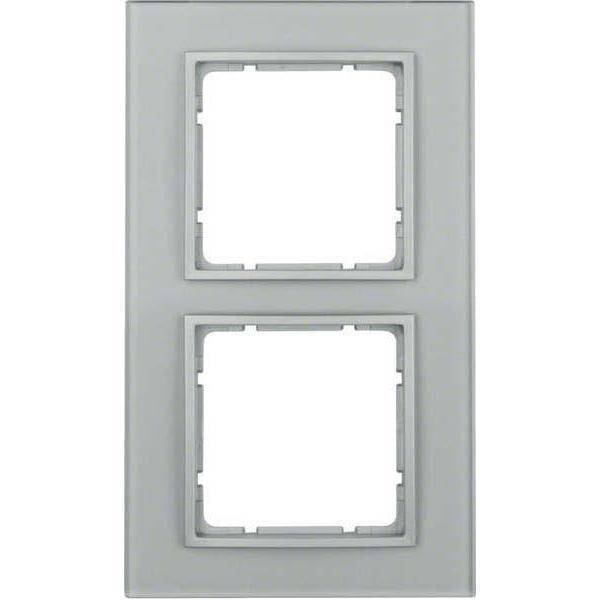BER B7 Rahmen 10126414 2fach Aluminium Glas Install.Baumaterial Schaltermat/Geb.Steu Schalter