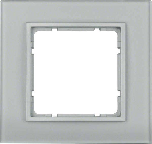BER B7 Rahmen 10116414 1fach Aluminium Glas Install.Baumaterial Schaltermat/Geb.Steu Schalter